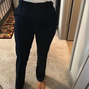 Reiss navy wide leg trousers
